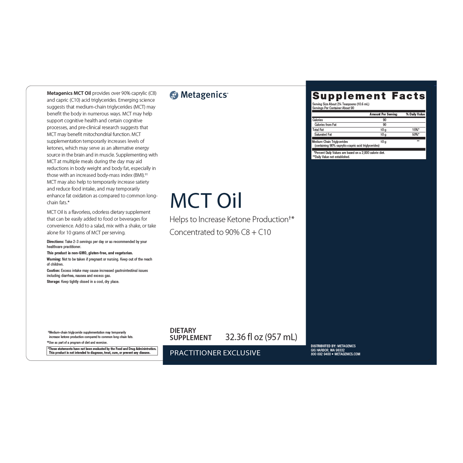 MCT Oil Plastic Bottle (90 servings) - Image 2