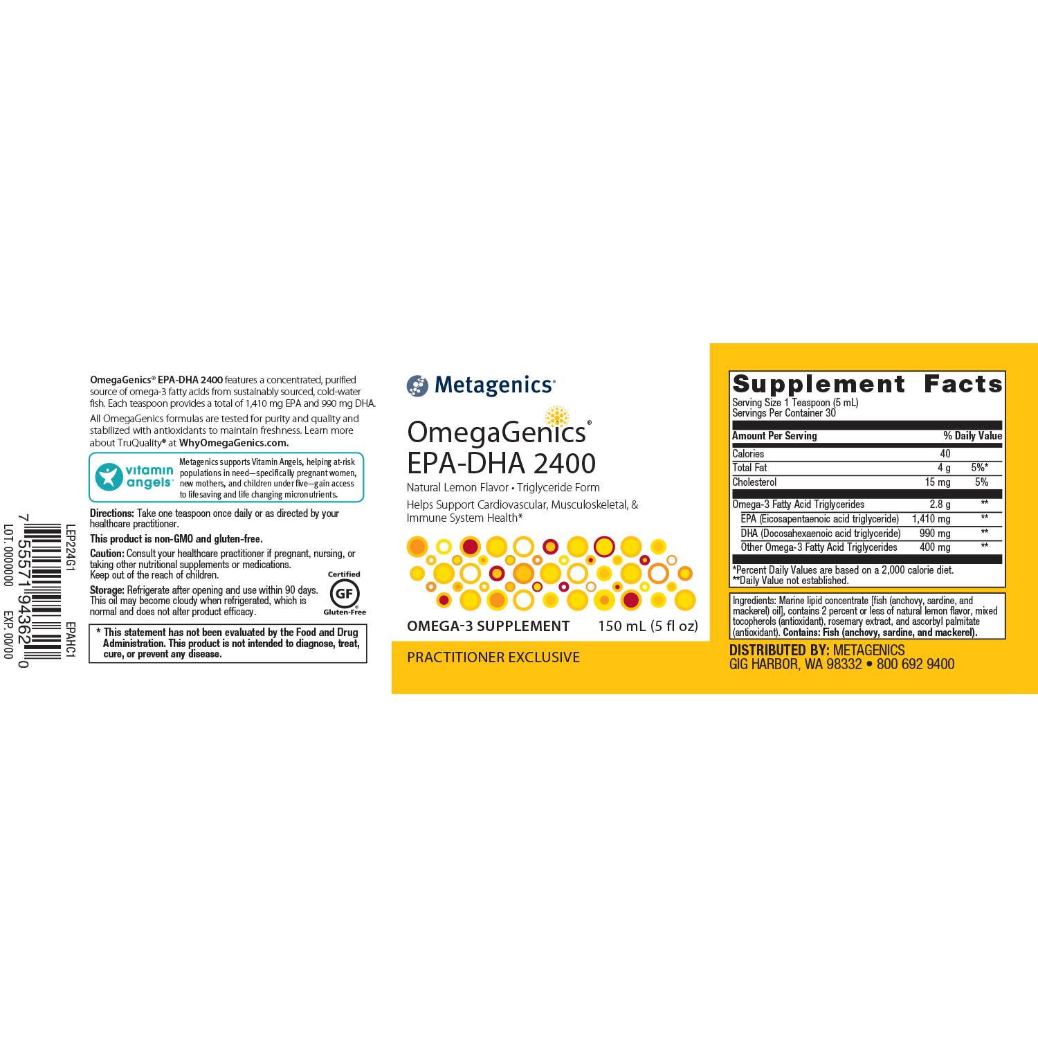 OmegaGenics EPA-DHA 2400 Liquid (30 servings) - Image 2