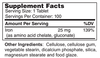 Iron / 25 mg as Amino Acid Chelate & Gluconate - Image 2